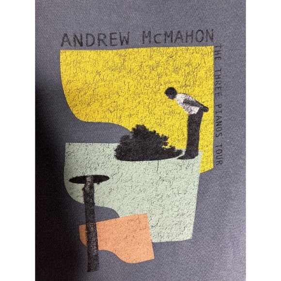 Andrew McMahon The Three Pianos Tour Men's Medium Blue Sweatshirt Hoodie - Picture 5 of 11